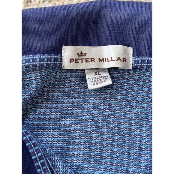 Peter Millar 100% cotton, short sleeve collared shirt, size XL, Blue pattern - Picture 4 of 8